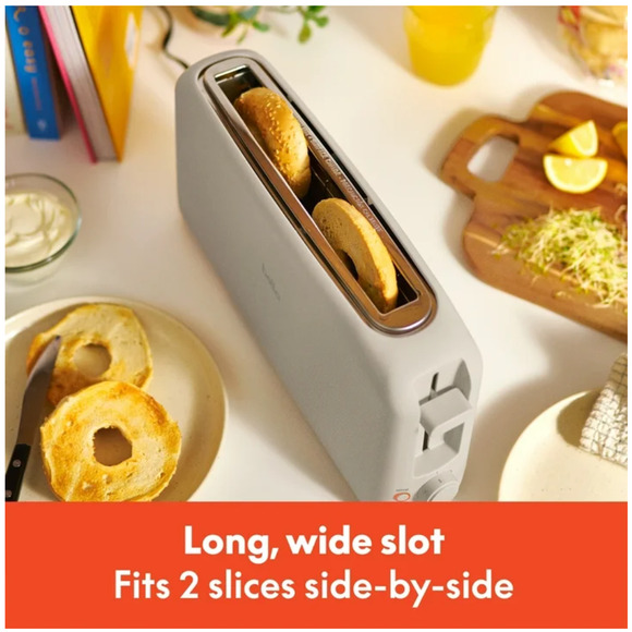 Bella 2 Slice Slim Toaster, Fits-Anywhere Kitchenware, 6 Shade Settings Oatmilk - Picture 2 of 6